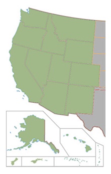 States and territories served by Western IPM Center