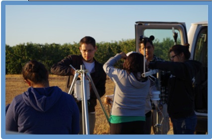 WCAHS CHIPS researchers set up weather monitoring equipment in agricultural field