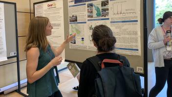 Savannah Mack and her award-winning poster, Understanding Airborne Particulate Pollution in Imperial Valley, California