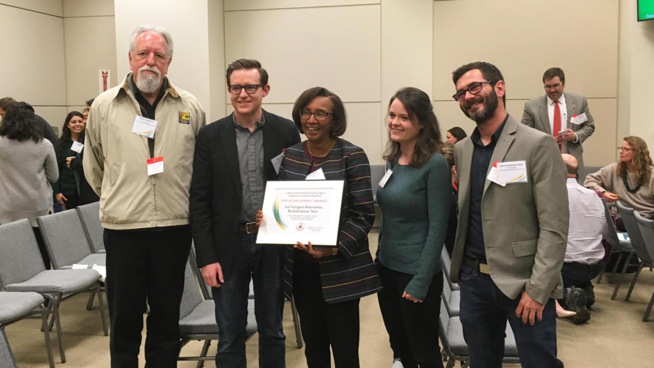 Biosolarization team with award