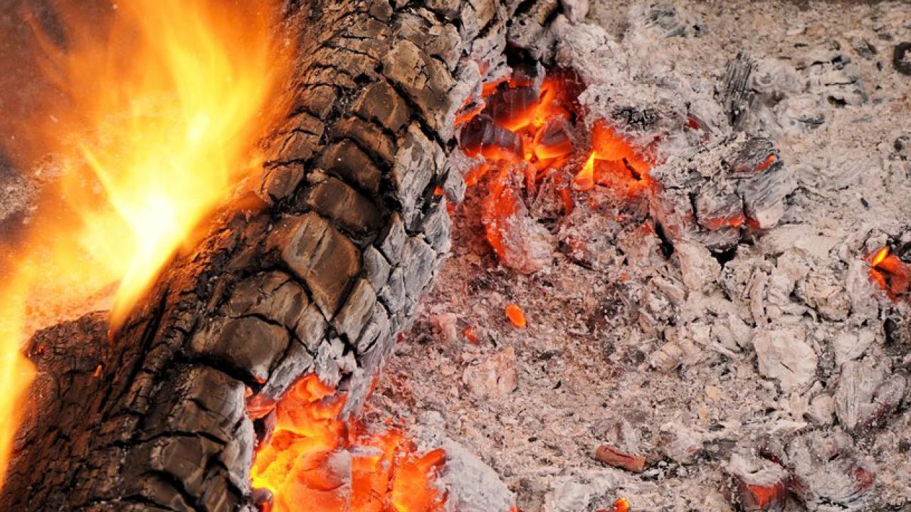 Wood burning and ash