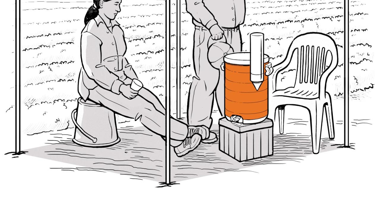 Illustration of people resting in shade