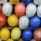 Colorful hard hats